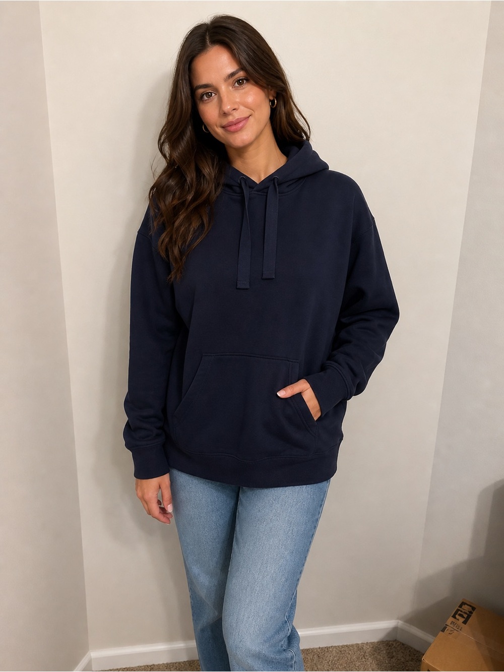Banana Republic Navy Hooded Pullover Sweatshirt